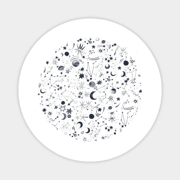 Space Cosmos Navy Magnet by ninoladesign